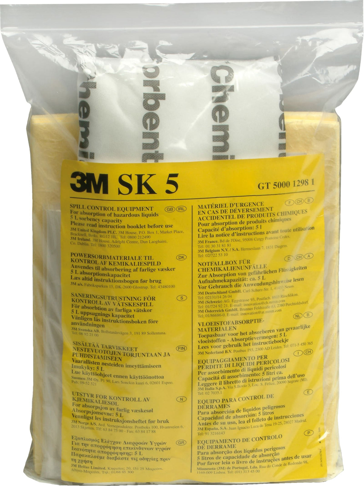 SK-5 KIT EMERGENCIA QUIMICOS LABORAT. (5 LTS)