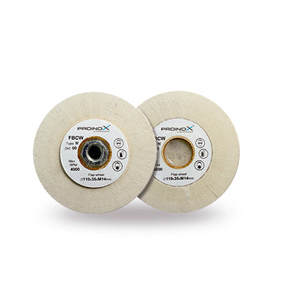 RUEDA FBCW FLAP TELA BLANCA 110X35 M-14